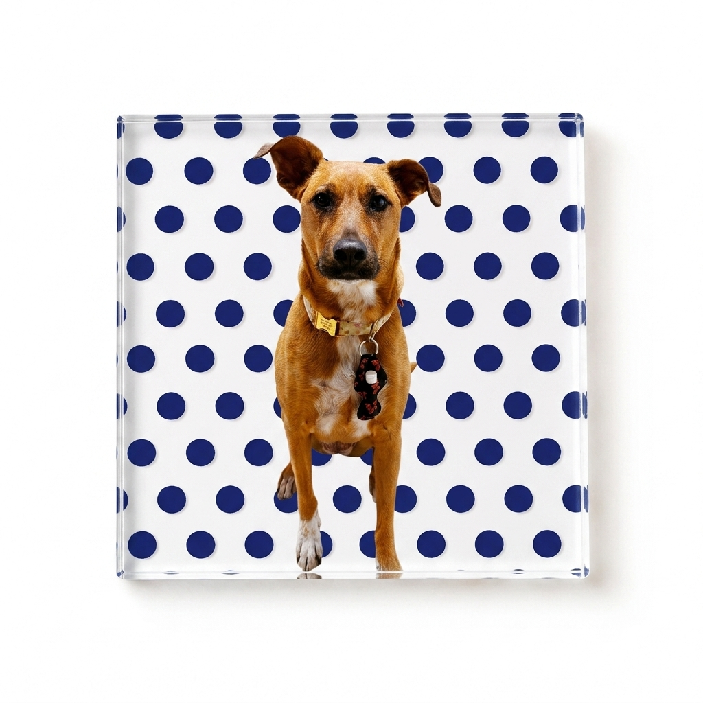 Pet Coaster with Polka Dots